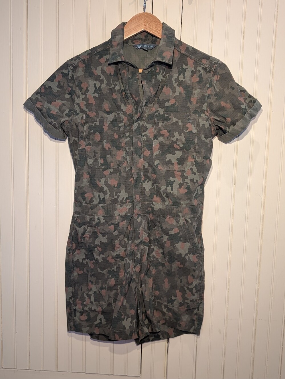 Camouflage Short-Sleeve Utility Romper - Title Nine
